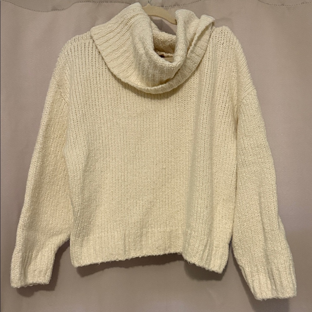 Anthropologie Cream Cowl Neck Sweater